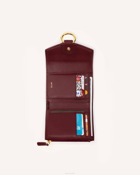 co JW PEI billetera estela cuero vegano granulado burdeos billetera H2LF297