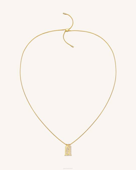 co JW PEI collar con colgante de arco pequeño romano Chapado en oro de 18 quilates y circonita blanca. collar H2LF345