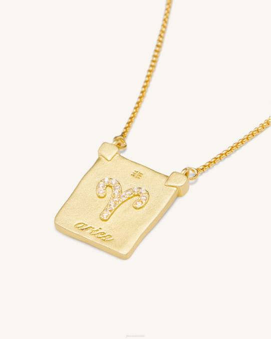co JW PEI collar con colgante del zodiaco chapado en oro de 18 quilates collar H2LF402