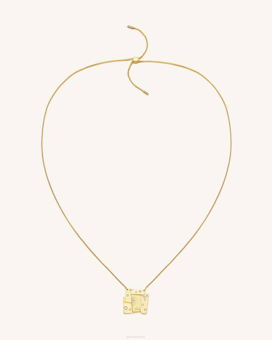 co JW PEI collar con combinación de cosmos Chapado en oro de 18 quilates y circonita blanca. collar H2LF373