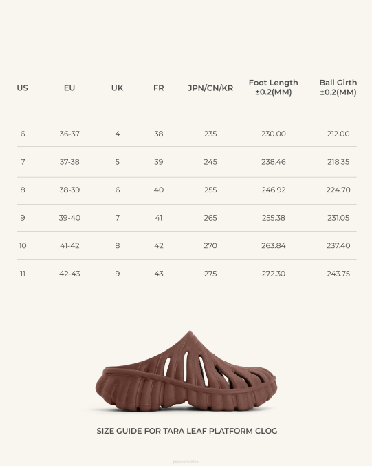 co JW PEI zueco plataforma hoja de tara marrón sandalia H2LF314