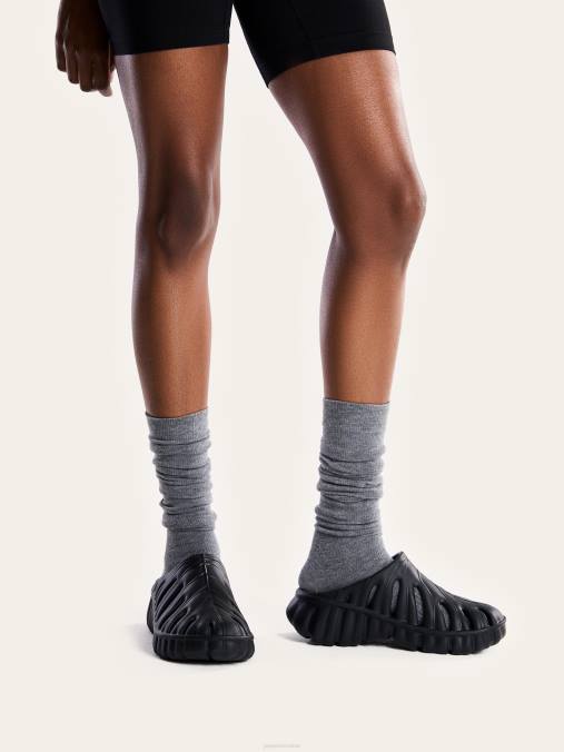 co JW PEI zueco plataforma hoja de tara negro sandalia H2LF311